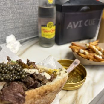 Avi Cue - The best shawarma in the world!  Home made fries and bump of caviar - Middle Eastern Near Me - Los Angeles, California