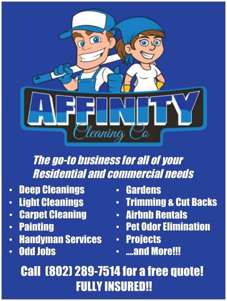 AFFINITY CLEANING CO. Updated October 2024 Townshend, Vermont
