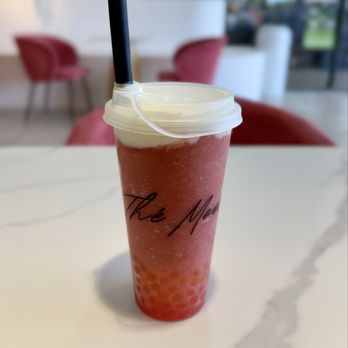 The Moon Coffee - Blush Cloud with half strawberry & half mango pearls - Bubble Tea Near Me - Costa Mesa, California The Moon Coffee - Blush Cloud with half strawberry & half mango pearls - Bubble Tea Near Me - Costa Mesa, California