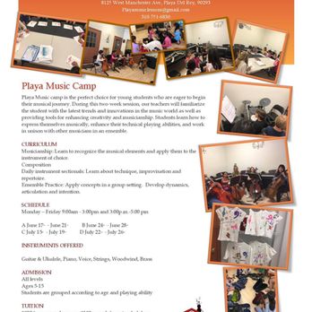 Playa Music Lessons - Summer camps - Musical Instruments & Teachers Near Me - Los Angeles, California Playa Music Lessons - Summer camps - Musical Instruments & Teachers Near Me - Los Angeles, California