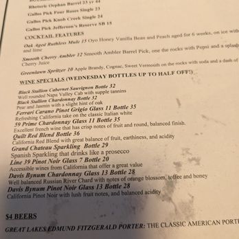 Gallo's on High - Half off wine list. Prices are the half off current price. - American Near Me - Columbus, Ohio