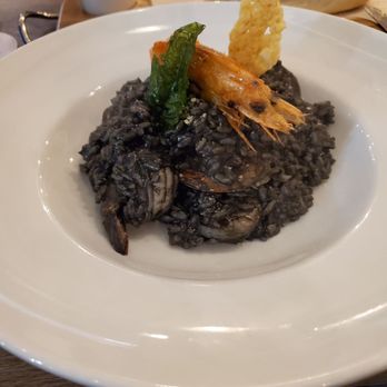 Montecatini Restaurant - Shrimp black risotto - Italian Near Me - Miami, Florida