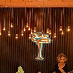 6 Cocktails - Lighted backdrop. You can see Darcy and Stacy. Both amazing servers/bartenders.
