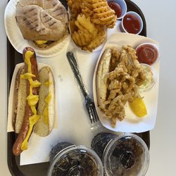 Nick's Char-Pit - Clam Strip Roll, Hot Dog, Spicy Fries, Cheeseburger