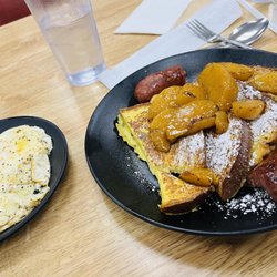 Grit & Grind Cafe - French toast with fire roasted peaches
