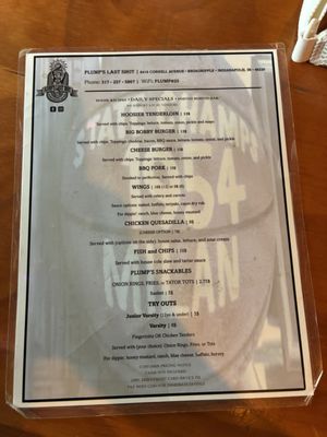 Menu photo 2 Plump's Last Shot Indianapolis, IN