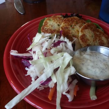 Barnacle Bistro - 3 teenie weenie crabcakes off the appetizer menu $11.( on a salad sized plate) - American Near Me - Gold Beach, Oregon Barnacle Bistro - 3 teenie weenie crabcakes off the appetizer menu $11.( on a salad sized plate) - American Near Me - Gold Beach, Oregon
