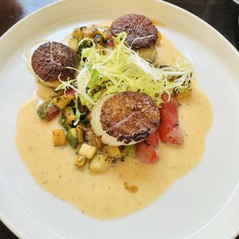 Vernick Fish - Apparently this is a large plate haha $50 sea scallops with quash medley - Seafood Near Me - Philadelphia, Pennsylvania Vernick Fish - Apparently this is a large plate haha $50 sea scallops with quash medley - Seafood Near Me - Philadelphia, Pennsylvania