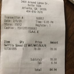 Receipt from Lululemon before getting booted for $75 for parking in their parking lot. Receipt from Lululemon before getting booted for $75 for parking in their parking lot.
