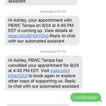 PBWC TAMPA - TEXT MESSAGE RECEIVED - Waxing Near Me - Tampa, Florida PBWC TAMPA - TEXT MESSAGE RECEIVED - Waxing Near Me - Tampa, Florida