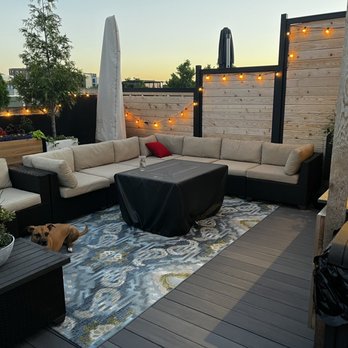 4GC Decks - Renovated entertainment space and fencing (with an appearance from our dog, Riley! She also loves her new roof deck) - Decks & Railing Near Me