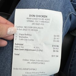 Don Chicken - Recibo-receipt
