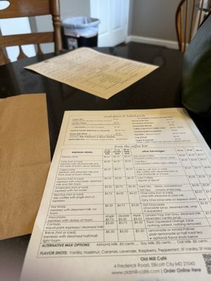 Menu photo 1 Old Mill Cafe Ellicott City, MD