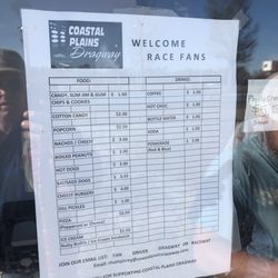 Coastal Plains Raceway - Race Track food menu