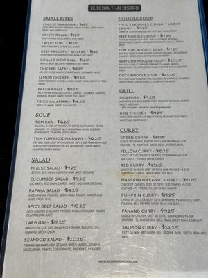 Menu photo 1 Buddha Thai Bistro Vacaville, CA