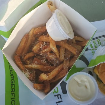 BurgerFi - Garlic Aioli fries! They were tasty but I've had some from another restaurant that puts these to sleep. Aioli sauce is tasty! - American Near Me - Lawrenceville, Georgia