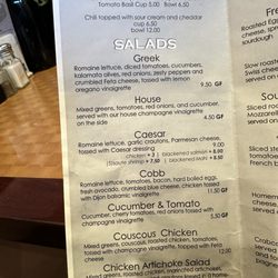 Bistro C - Soup and salad menu