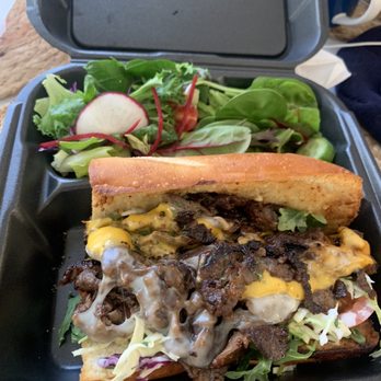 Corner Grill - Korean BBQ Beef sandwich + house salad - New American Near Me - Tujunga, California