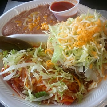 De Leon's Mexican Food - Beef Tostada and Chicken Enchiladas - Mexican Near Me - Crete, Nebraska