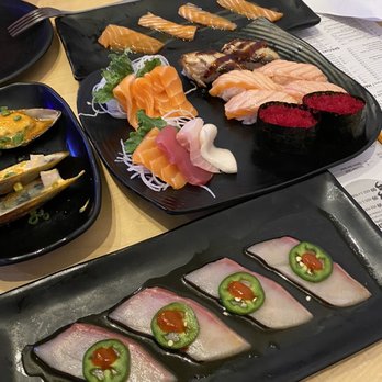 Sushi Soho - 34. Yellowtail salmon 153. Yuzu Miso Salmon 151. Salmon Sashimi 155. Rainbow Naruto 37. Eel 116. Smoked Salmon - Sushi Bars Near Me - Bedford, Texas