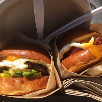 Eggslut - Cheeseburger Left Breakfast Right - New American Near Me - Glendale, California Eggslut - Cheeseburger Left Breakfast Right - New American Near Me - Glendale, California