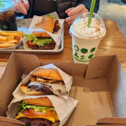 Visited during the holiday BOGO promo! Normally we'd eat only one burger each. We got Shake Shacked. Visited during the holiday BOGO promo! Normally we'd eat only one burger each. We got Shake Shacked.