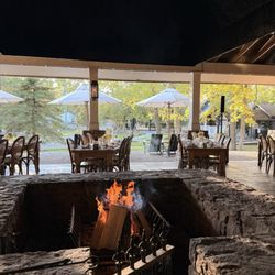 Cedar Lakes Estate - Fire pit in the pavilion