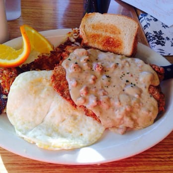 Take A Break Cafe - The small portion of chicken Freud steak, hash browns, and fried eggs with white toast - Breakfast & Brunch Near Me - Dryden, Washington Take A Break Cafe - The small portion of chicken Freud steak, hash browns, and fried eggs with white toast - Breakfast & Brunch Near Me - Dryden, Washington