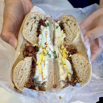 Black Sheep Bagel Cafe - Bacon, Egg, and Fig - Bagels Near Me - Cambridge, Massachusetts