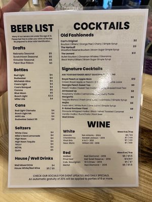 Menu photo 1 Carl's Tavern Ord, NE