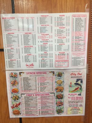 Menu photo 3 City One Restaurant Manhattan, NY Menu photo 3 City One Restaurant Manhattan, NY