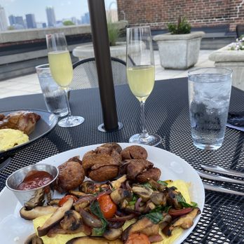 The Bellwether - Mushroom omelette and a slight city view. - Cocktail Bars Near Me - St. Louis, Missouri