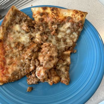 Italian Villa - Hamburger pizza. Center 8" has paper thin crust that's raw. - Italian Near Me - Allen, Texas Italian Villa - Hamburger pizza. Center 8" has paper thin crust that's raw. - Italian Near Me - Allen, Texas