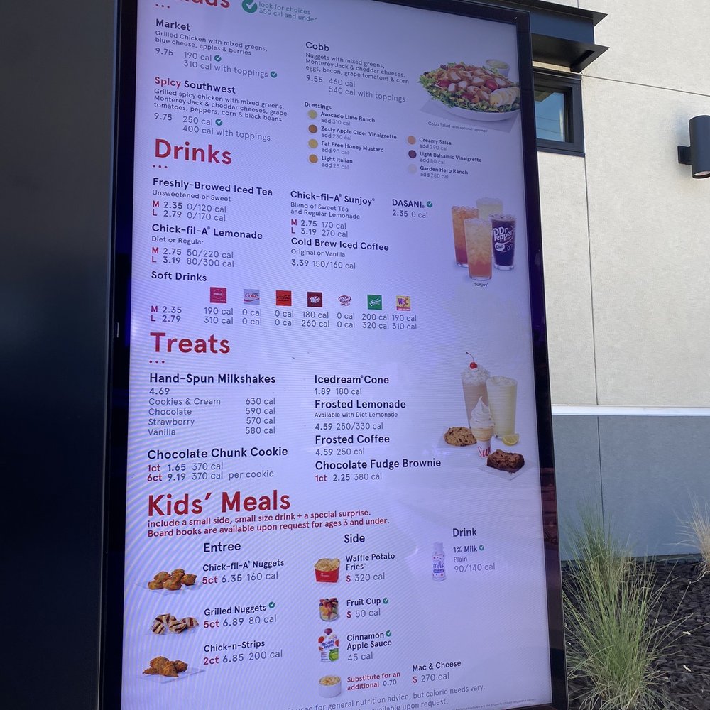 Chick-fil-A - Drive thru menu - Fast Food Near Me - Milpitas, California Chick-fil-A - Drive thru menu - Fast Food Near Me - Milpitas, California