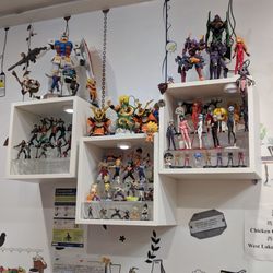 Mr Bun - You can tell the owner is a Manga / Anime Fan. Toys on display.