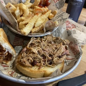 Sonny's BBQ - Sonny's big deal pulled pork on garlic toast w/ crispy fries! - Barbeque Near Me - Pinellas Park, Florida Sonny's BBQ - Sonny's big deal pulled pork on garlic toast w/ crispy fries! - Barbeque Near Me - Pinellas Park, Florida