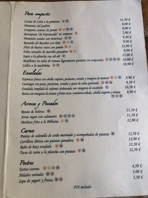 Menu photo 1 La Musa de Espronceda Madrid, M Menu photo 1 La Musa de Espronceda Madrid, M