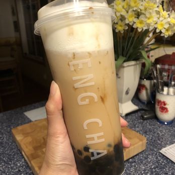 Feng Cha Teahouse - Creme Brulee Dirty Boba* Half Sweet 50%, Less Ice, Sub Black Milk Tea for Black Tea with Oat Milk - Desserts Near Me - Newark, California Feng Cha Teahouse - Creme Brulee Dirty Boba* Half Sweet 50%, Less Ice, Sub Black Milk Tea for Black Tea with Oat Milk - Desserts Near Me - Newark, California