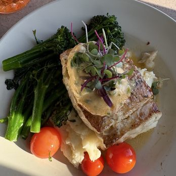Ki's Restaurant - Halibut with mashed potatoes - New American Near Me - Cardiff By the Sea, California Ki's Restaurant - Halibut with mashed potatoes - New American Near Me - Cardiff By the Sea, California