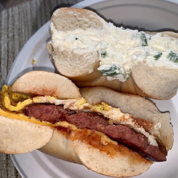 Bagel Pantry - Sausage egg and cheese (double sausage) half  Jalapeño cc half - Bagels Near Me - Metuchen, New Jersey