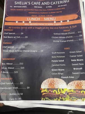 Menu photo 3 Shelia Cafe and Catering New Roads, LA Menu photo 3 Shelia Cafe and Catering New Roads, LA