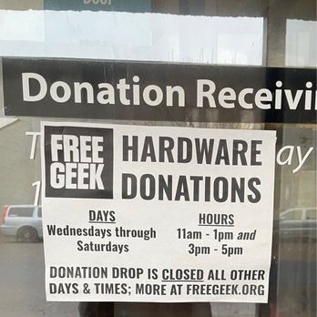 Free Geek - Note the hours for donations - Computers Near Me - Portland, Oregon Free Geek - Note the hours for donations - Computers Near Me - Portland, Oregon