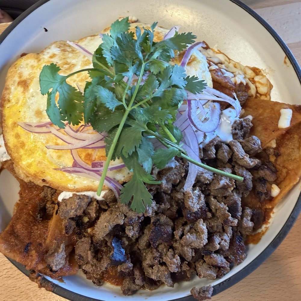 SeD Cocina - Red chilaquiles with steak - Mexican Near Me - Montclair, California SeD Cocina - Red chilaquiles with steak - Mexican Near Me - Montclair, California