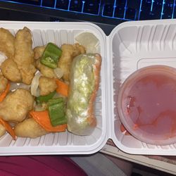 Cafe China - Sweet and Sour Chicken, 2 Thai Spring Roll