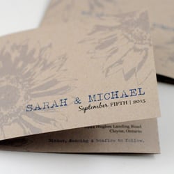Down-to-Earth Paperworks - Rustic Sunflower Send N Seal Wedding Invite