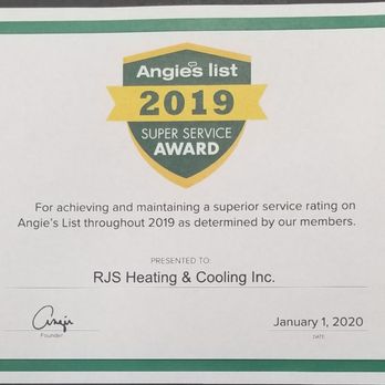 RJS Heating & Cooling - Very proud of this award. - Heating & Air Conditioning/HVAC Near Me - Roselle, Illinois