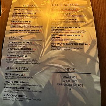 Straits - Honolulu - Entree menu - Asian Fusion Near Me - Honolulu, Hawaii