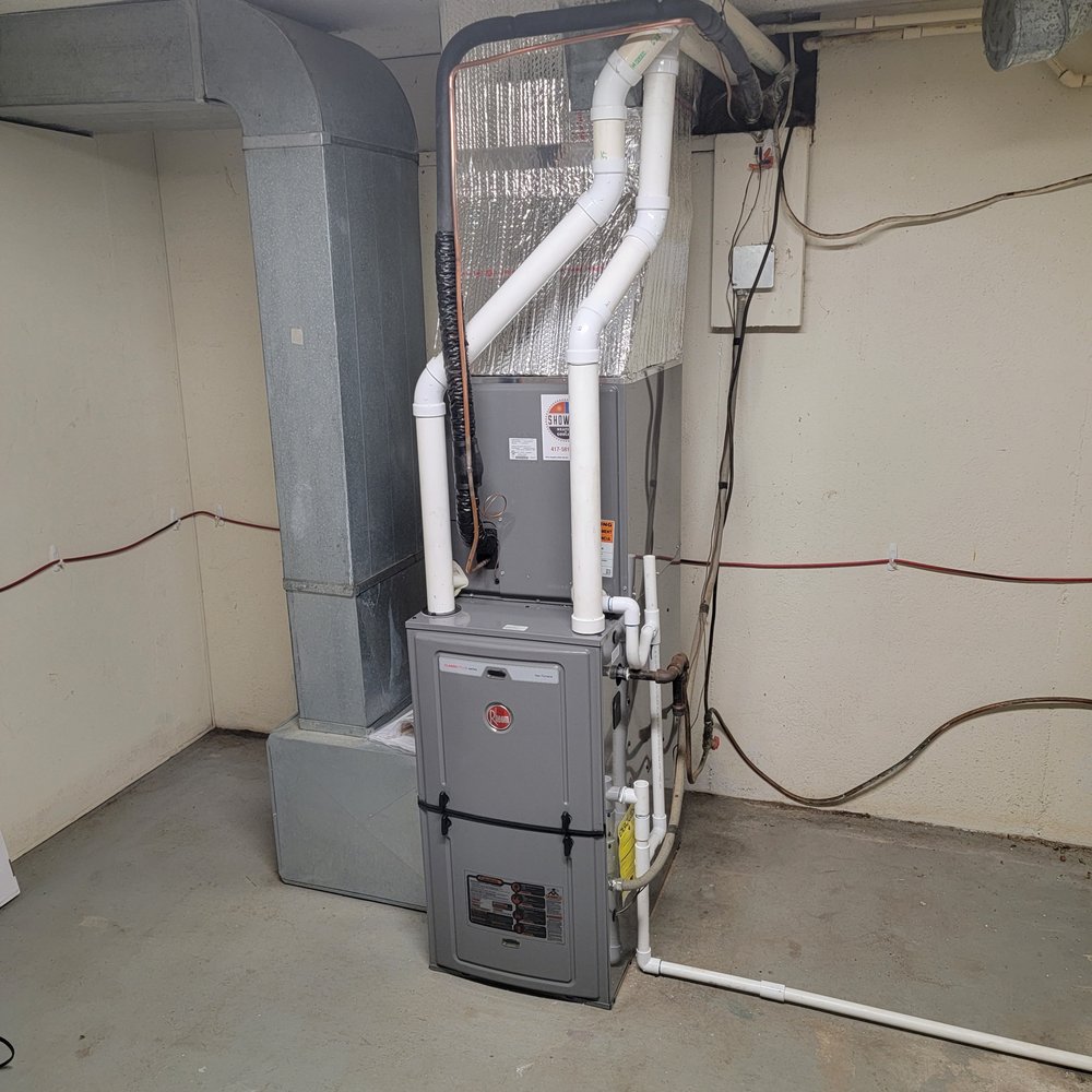 Show Me Heating & Cooling - Rheem 95% Efficiency furnace. - Heating & Air Conditioning/HVAC Near Me - Springfield, Missouri Show Me Heating & Cooling - Rheem 95% Efficiency furnace. - Heating & Air Conditioning/HVAC Near Me - Springfield, Missouri