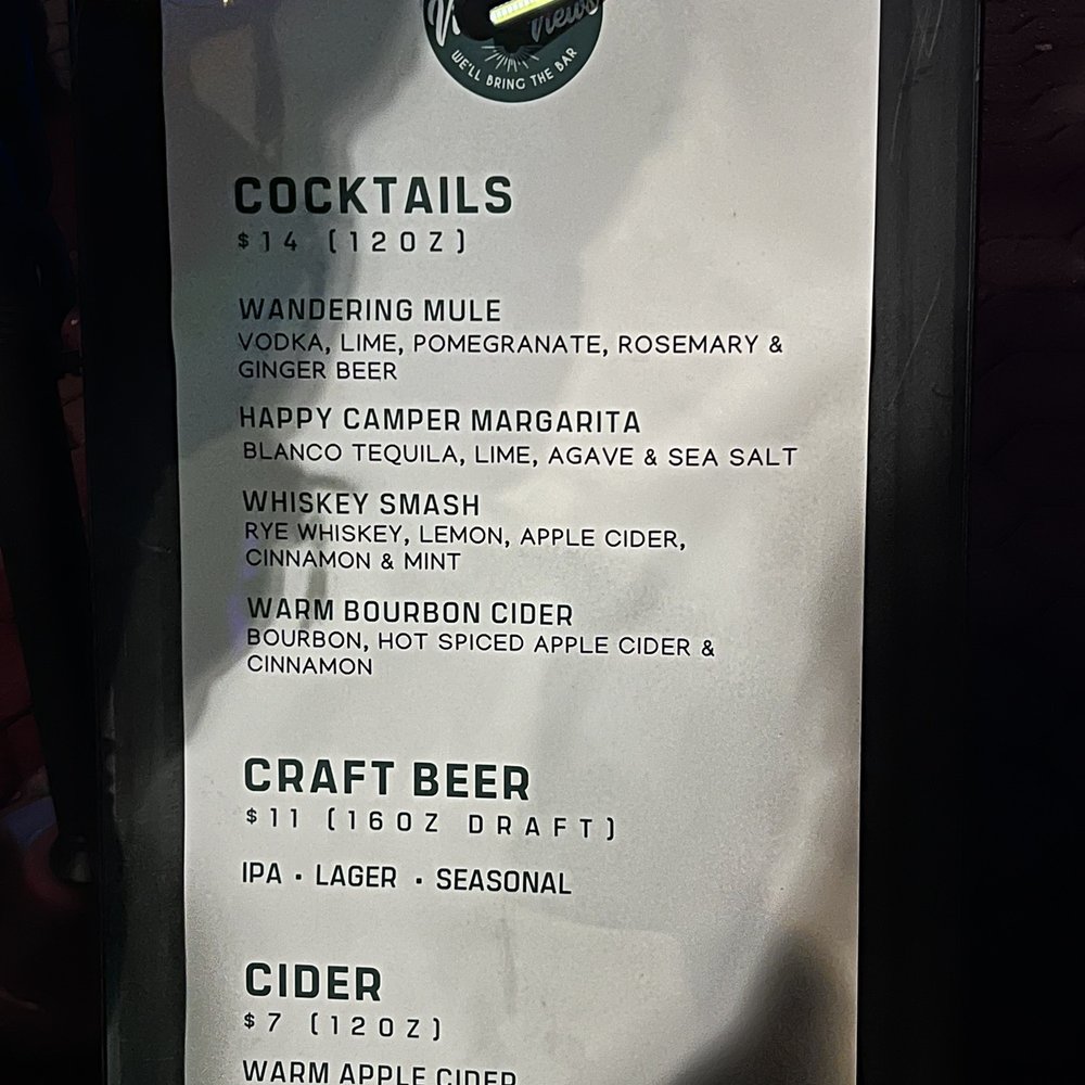 ZooLights - One of the "adult" drink stand menus - Zoos Near Me - Washington, DC, District of Columbia