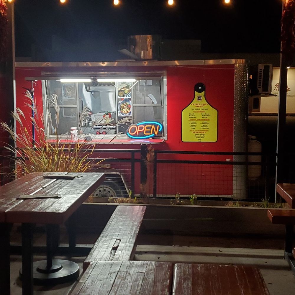 Cattle Tags - a food truck at night - Food Trucks Near Me Cattle Tags - a food truck at night - Food Trucks Near Me